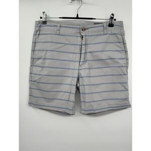 Vineyard Vines 32 Island Short Mens Gray Blue Striped Cotton Stretch Chino